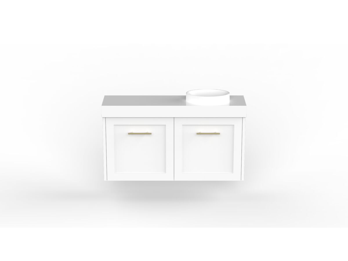 reece Kado Lux Petite 900mm Wall Hung Vanity Right Hand Basin 90mm Cherry Pie Top (Basin Included)