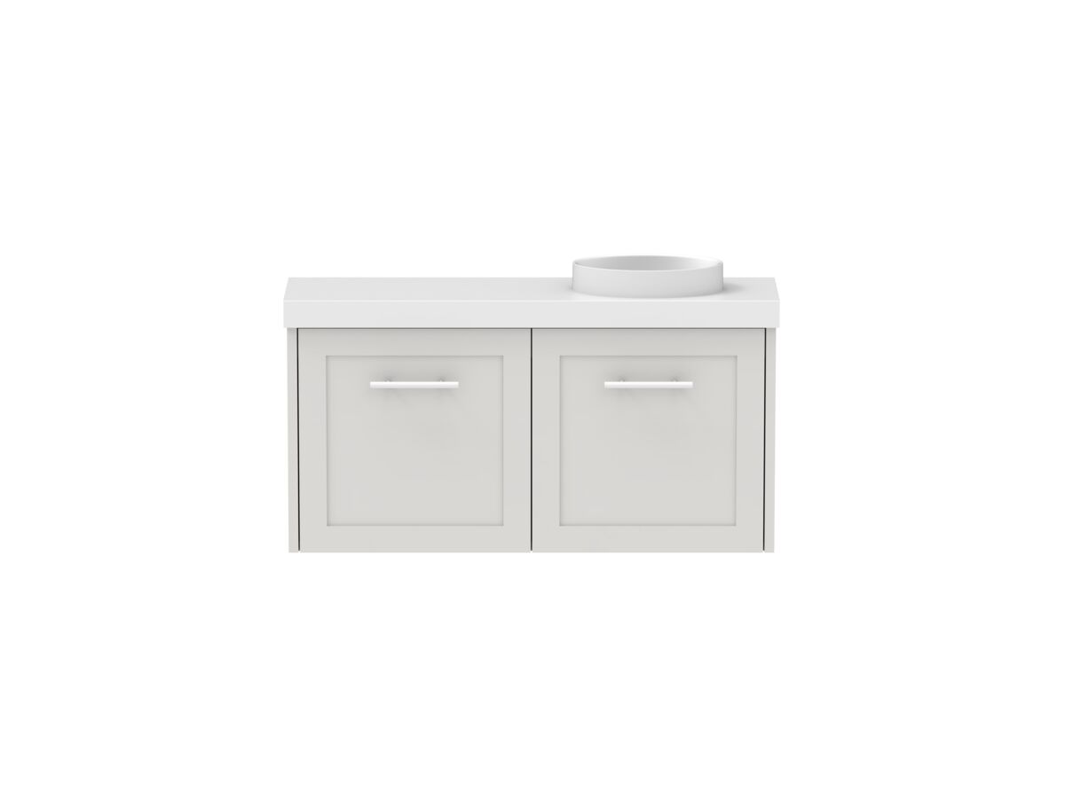 reece Kado Lux Petite 900mm Wall Hung Vanity Right Hand Basin 50mm Durasein Top (Basin Included)