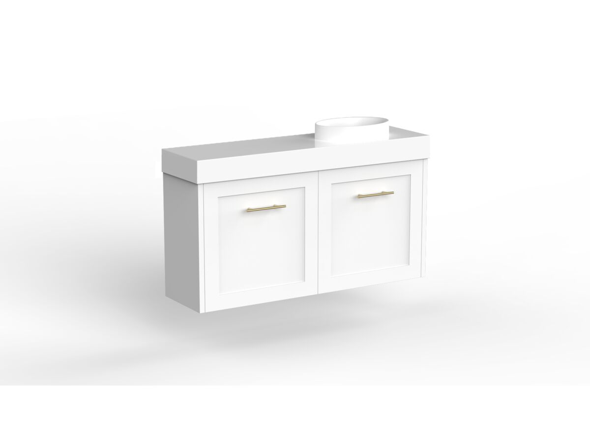 Reece Kado Lux Petite 900mm Wall Hung Vanity Right Hand Basin 90mm Cherry Pie Top (Basin Included)