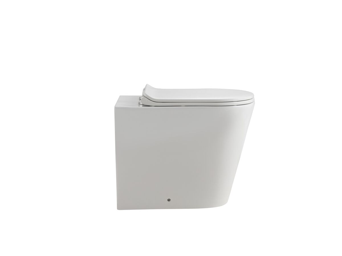 Reece Kado Lux Rimless Plus Back To Wall Overheight Pan With Soft Close Quick Release Thin Seat White (4 Star)