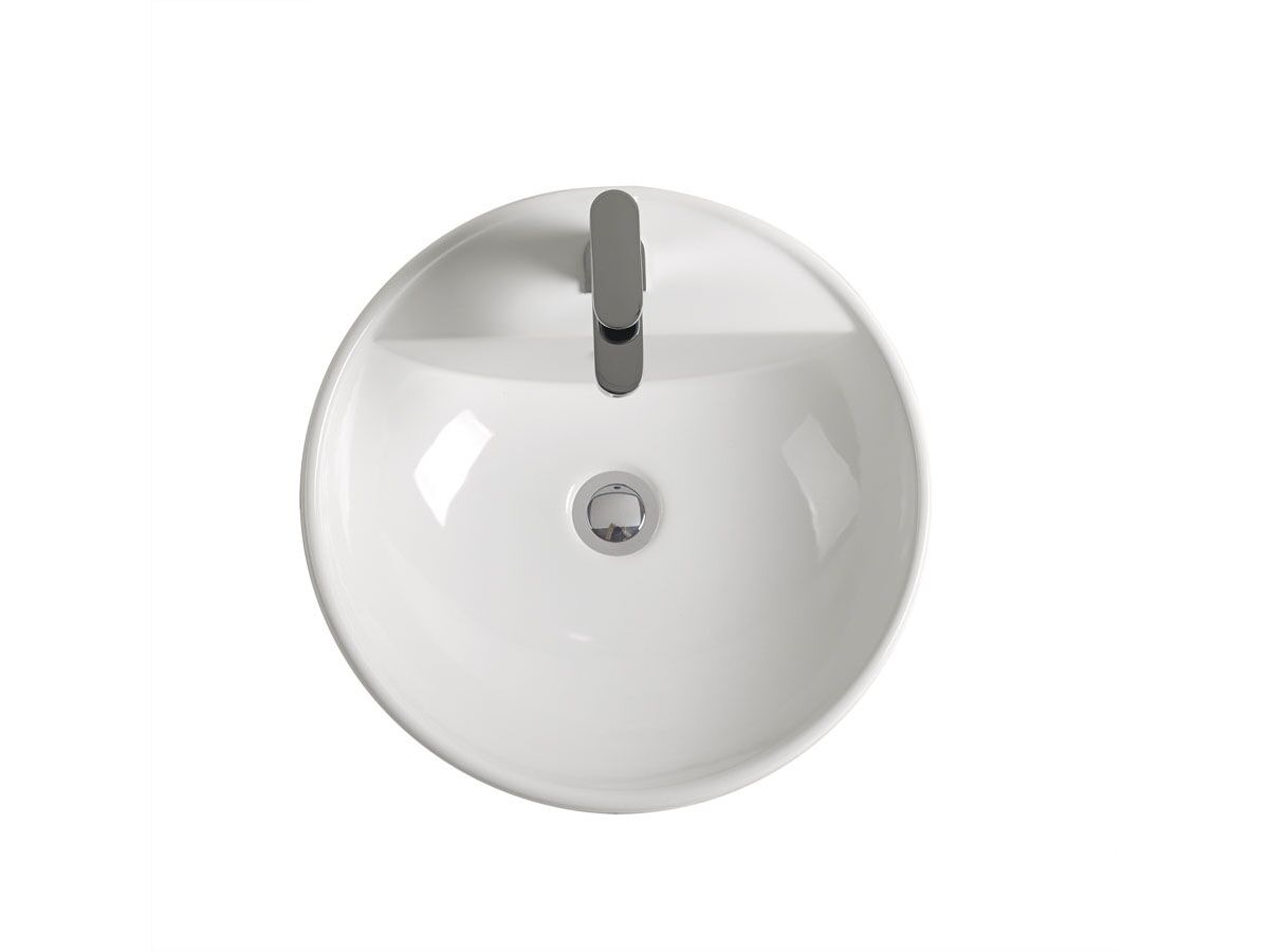 Reece Kado Lux Round Semi Inset Basin 1 Taphole 460mm White With Overflow