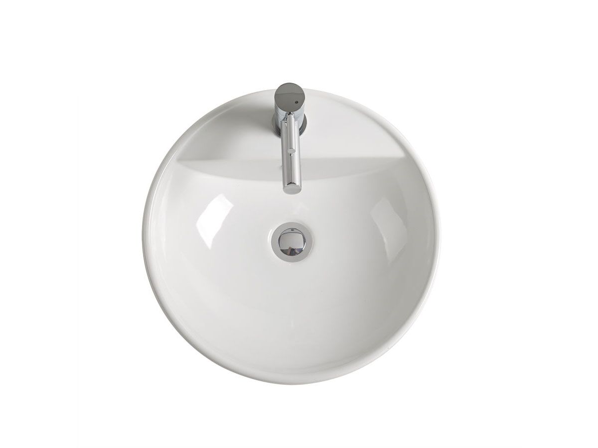 Reece Kado Lux Round Semi Inset Basin 1 Taphole 460mm White With Overflow