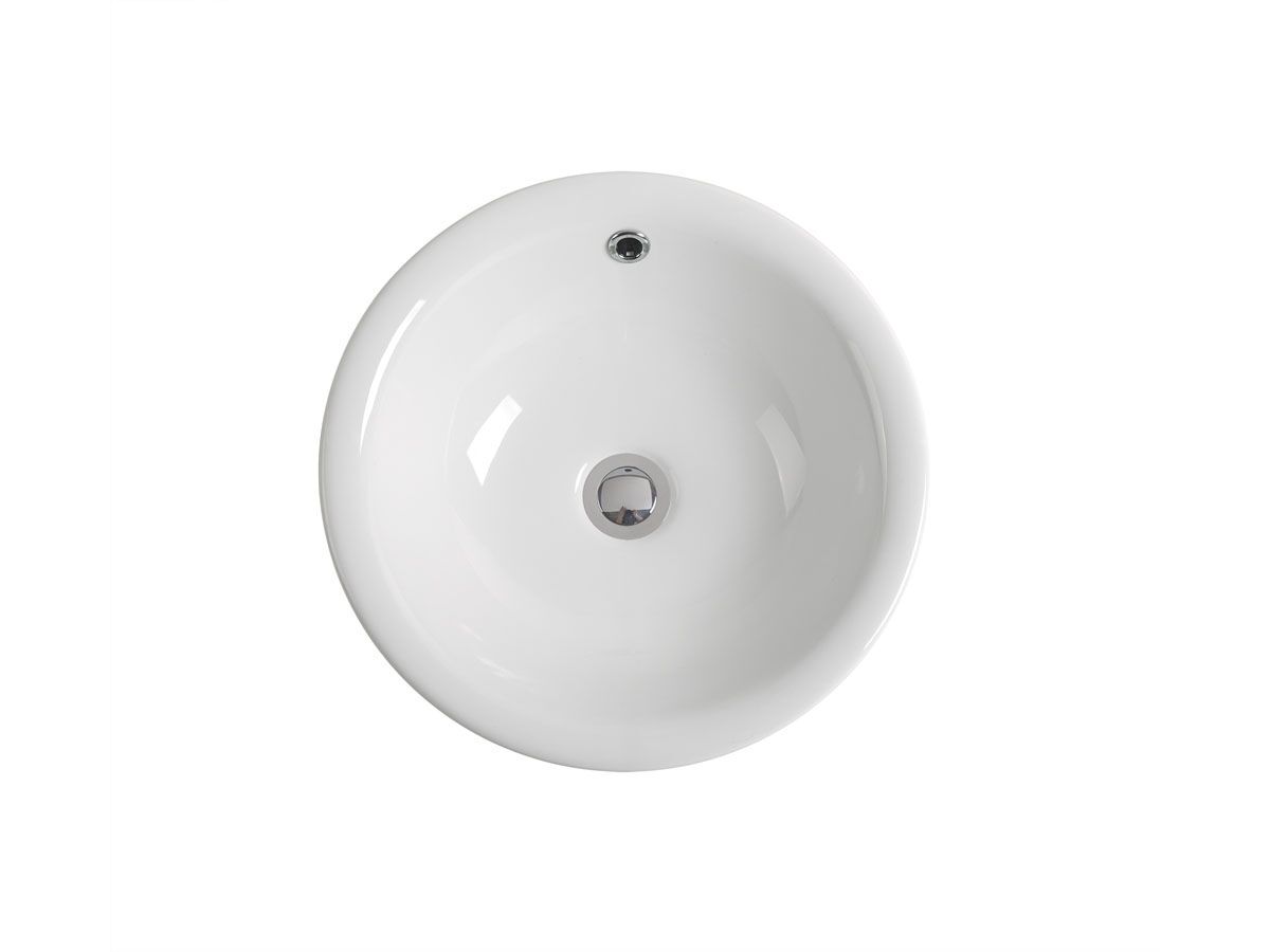Reece Kado Lux Round Semi Inset Basin 430mm No Taphole White With Overflow