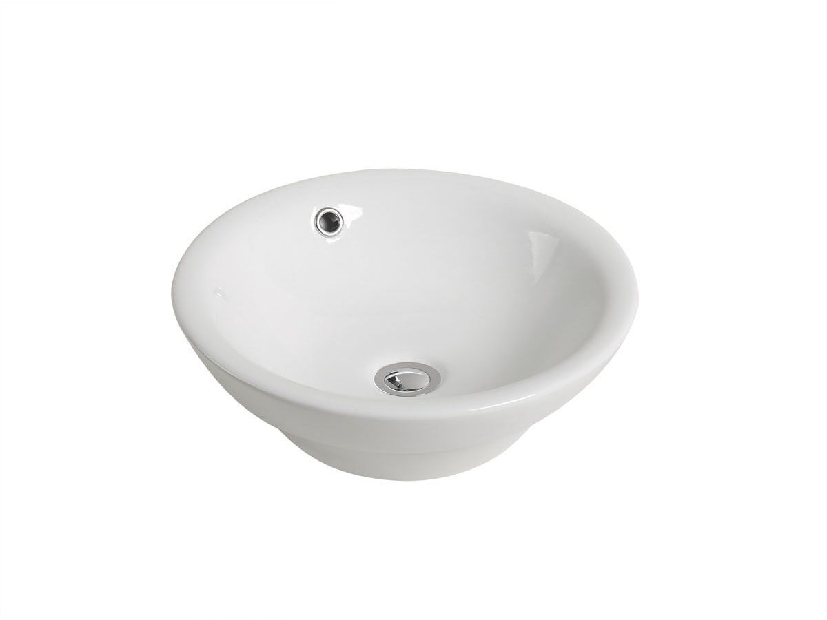 Reece Kado Lux Round Semi Inset Basin 430mm No Taphole White With Overflow