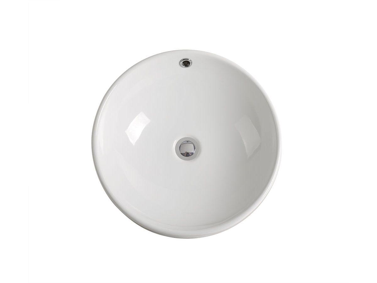 Reece Kado Lux Round Semi Inset Basin 465mm No Taphole White With Overflow