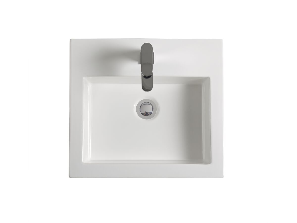 Reece Kado Lux Semi Inset Basin 1 Taphole With Overflow White