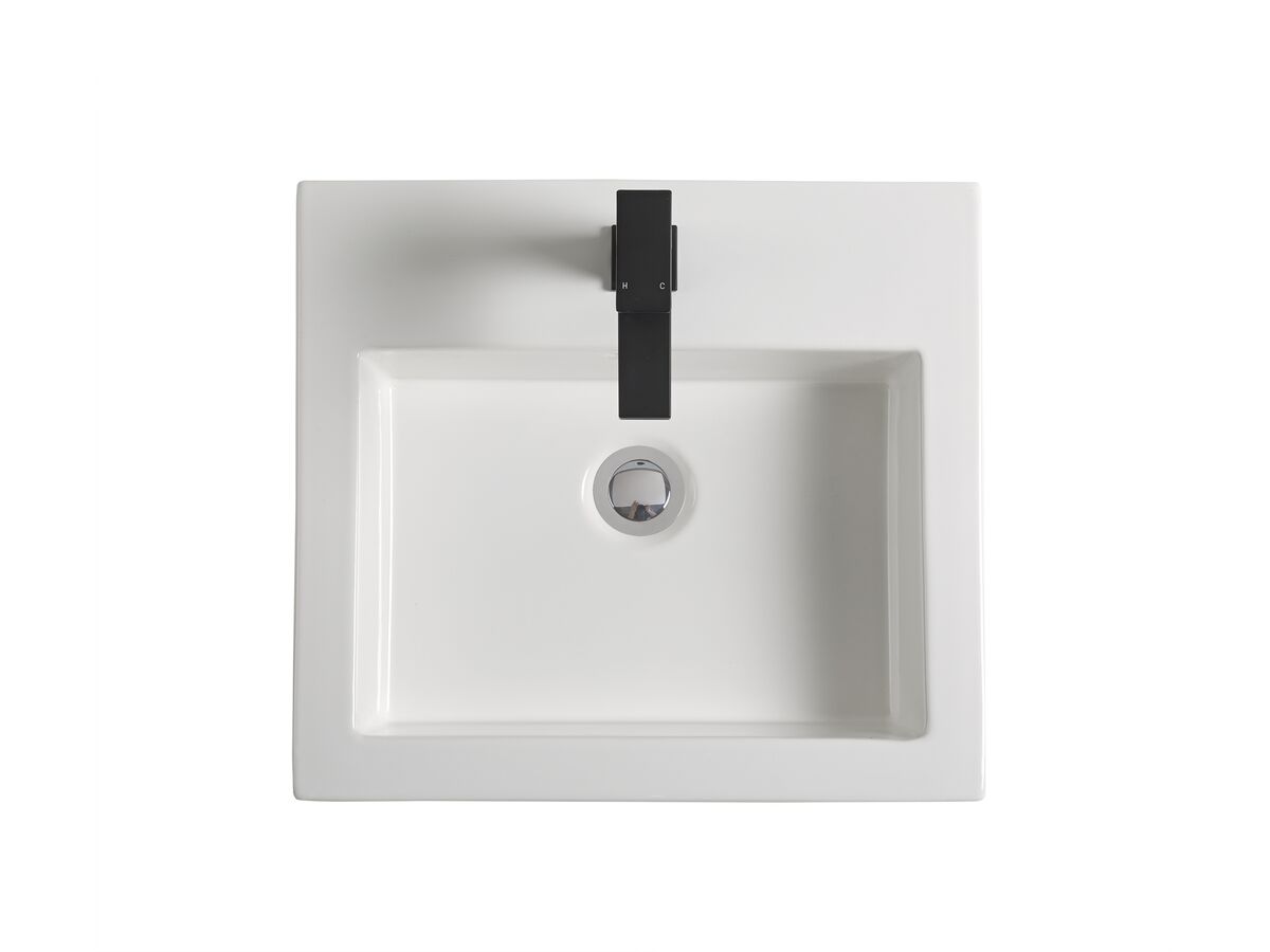 Reece Kado Lux Semi Inset Basin 1 Taphole With Overflow White
