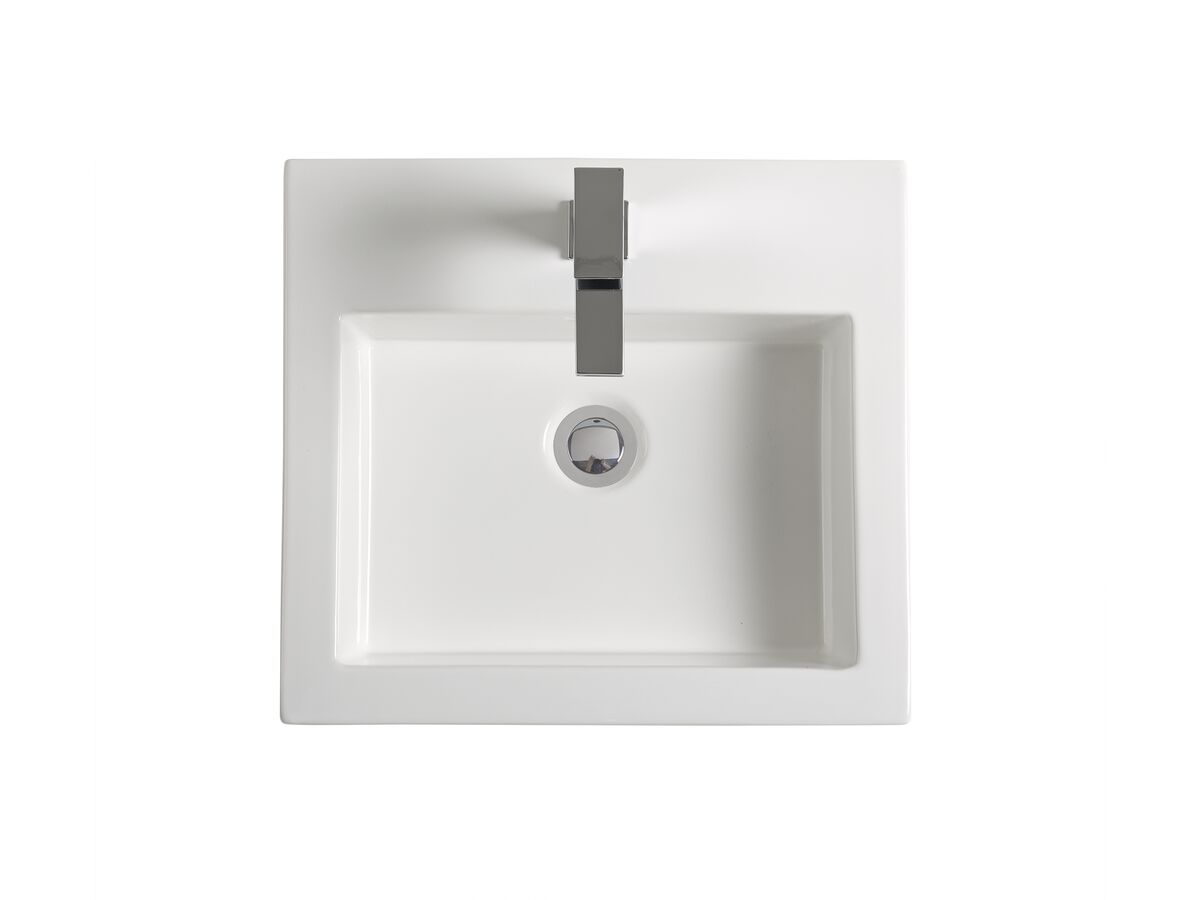 Reece Kado Lux Semi Inset Basin 1 Taphole With Overflow White