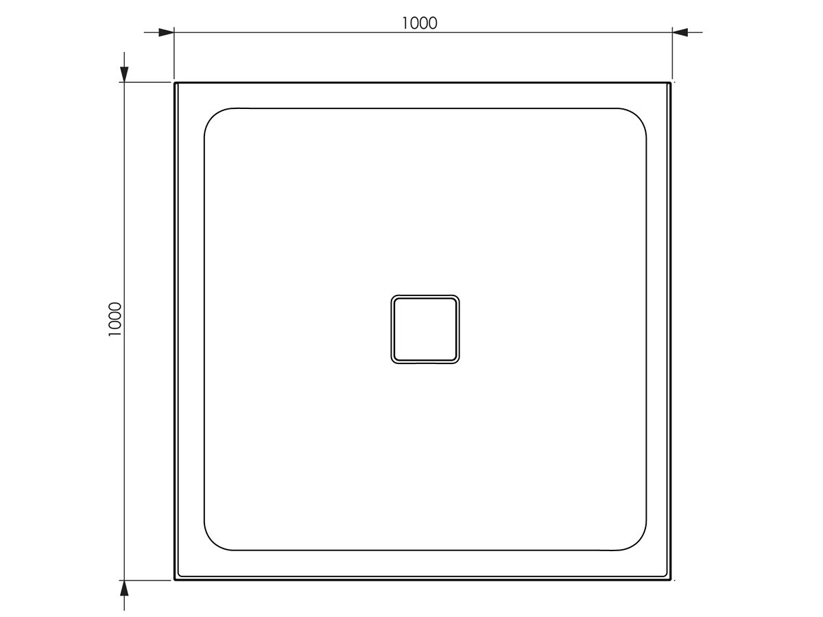 Reece Kado Lux Shower Base 1000mm X 1000mm Centre Outlet 3 Tile White
