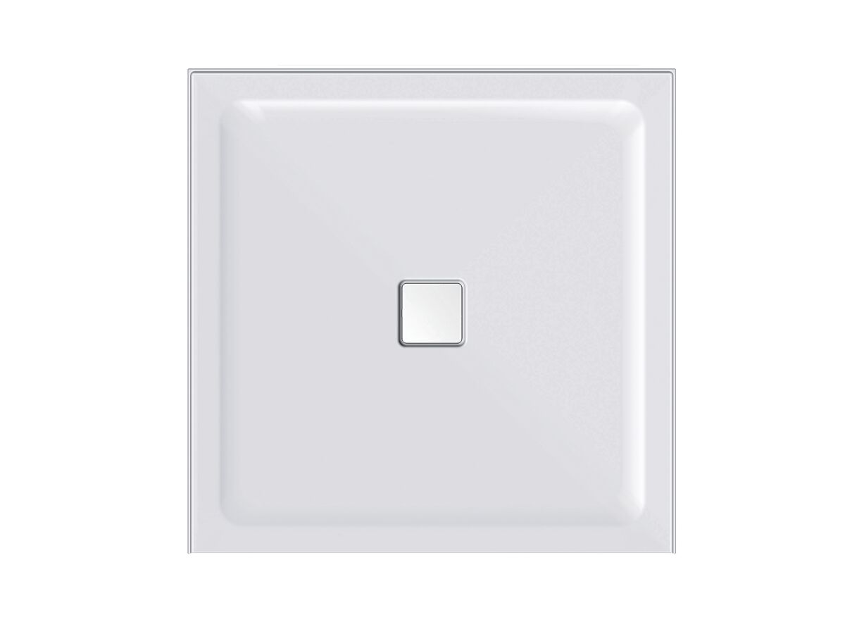 reece Kado Lux Shower Base 1000mm x 1000mm Centre Outlet 3 Tile White