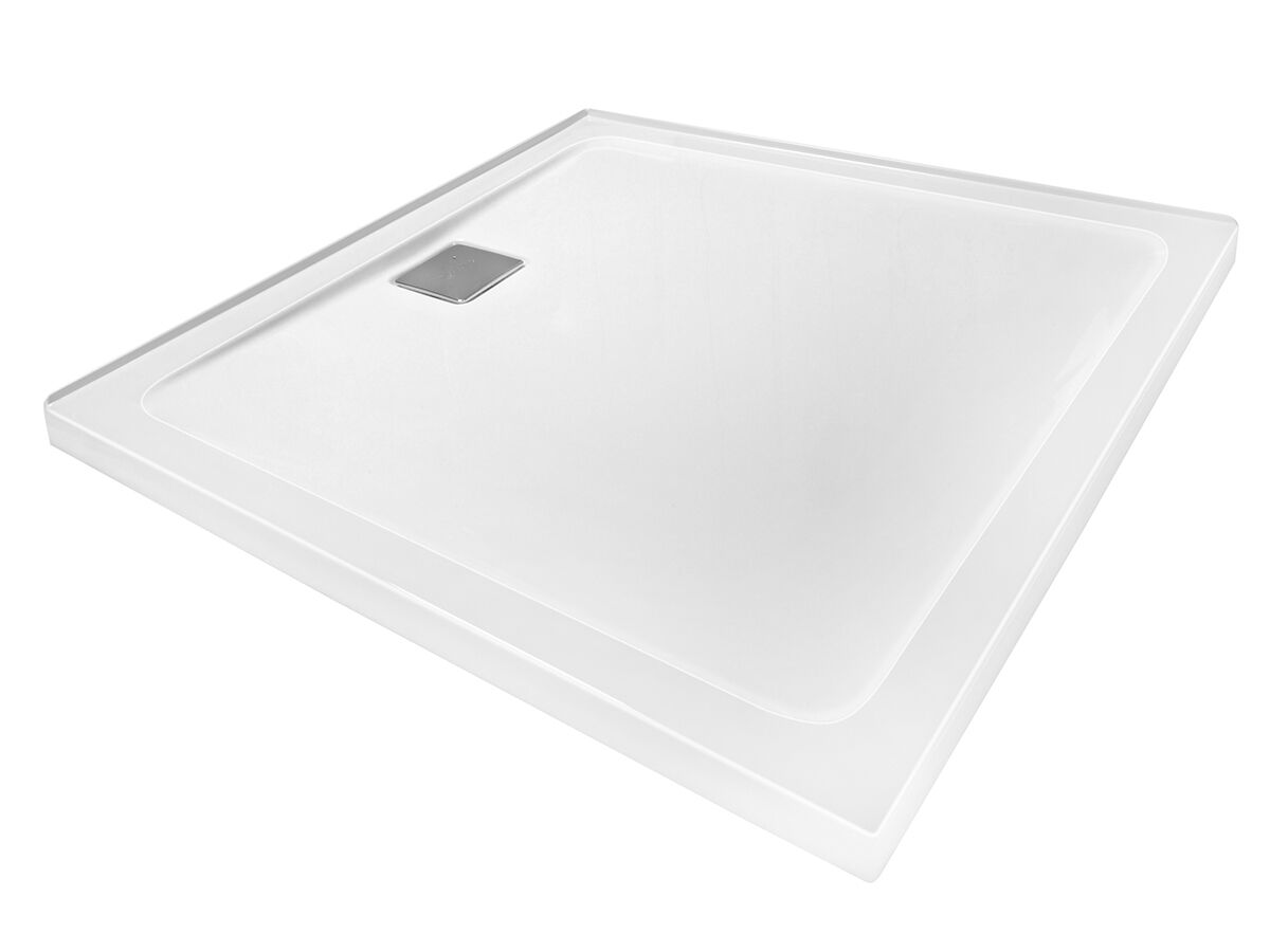 reece Kado Lux Shower Base 1000mm x 1000mm Rear Outlet 3 Tile White