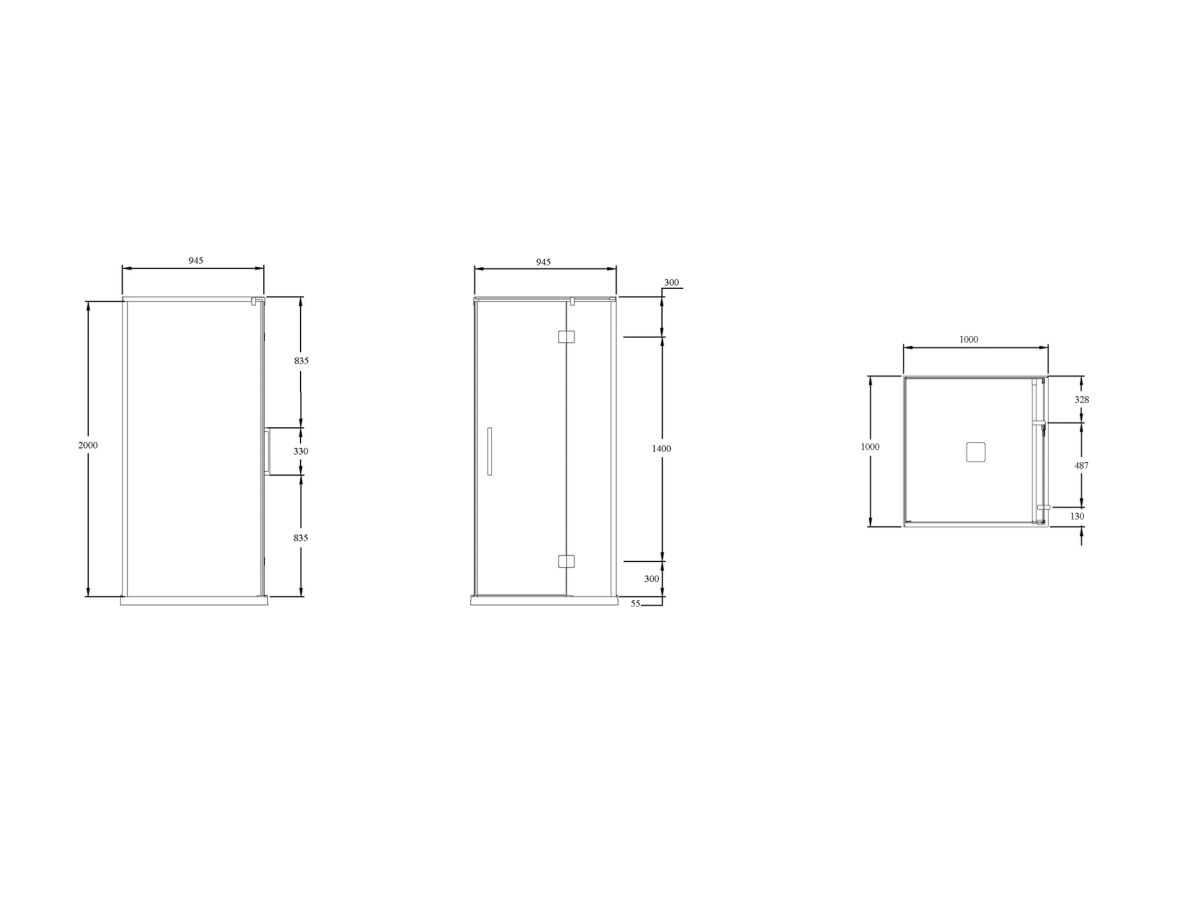 Reece Kado Lux Shower System 1000x1000 Centre Outlet Chrome Plated