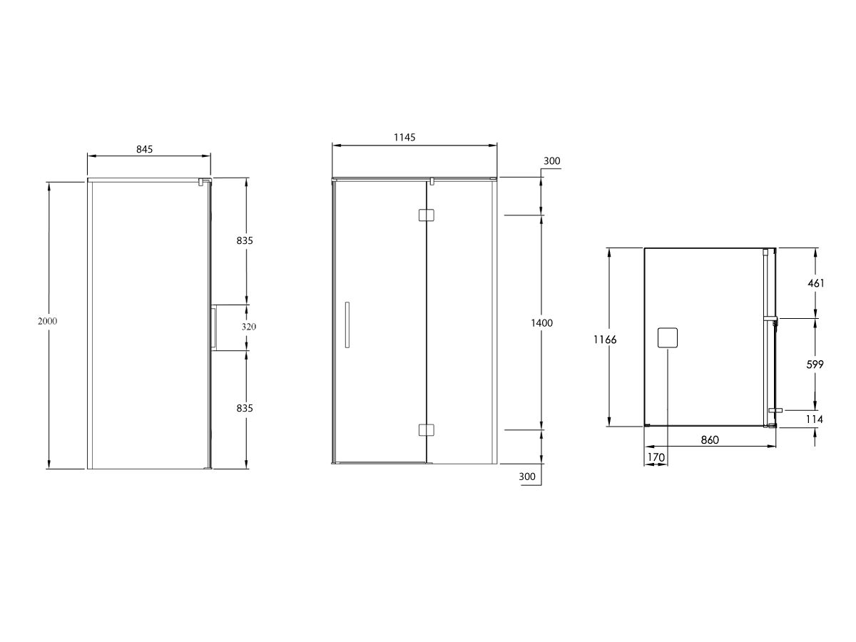 Reece Kado Lux Shower System 1200mm X 900mm Rear Outlet Chrome