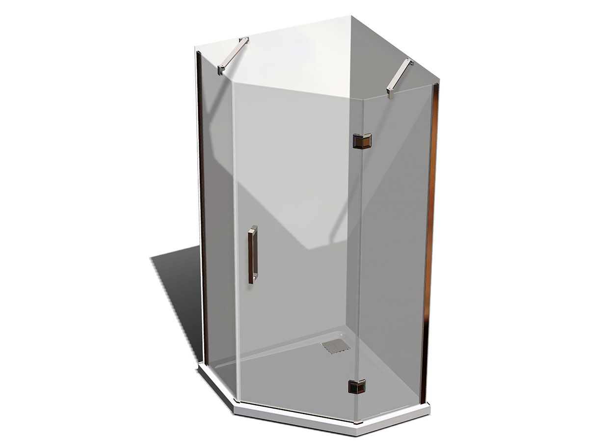 Reece Kado Lux Shower System Angled 1000mm X 1000mm Rear Outlet Chrome
