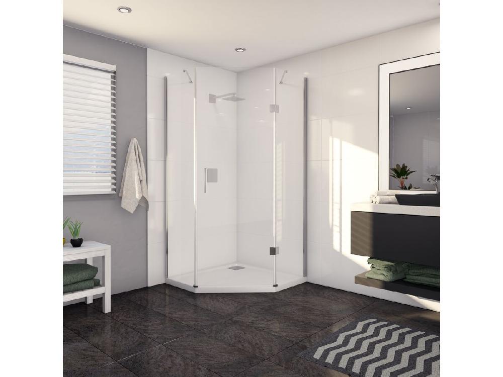Reece Kado Lux Shower System Angled 1000mm X 1000mm Rear Outlet Chrome