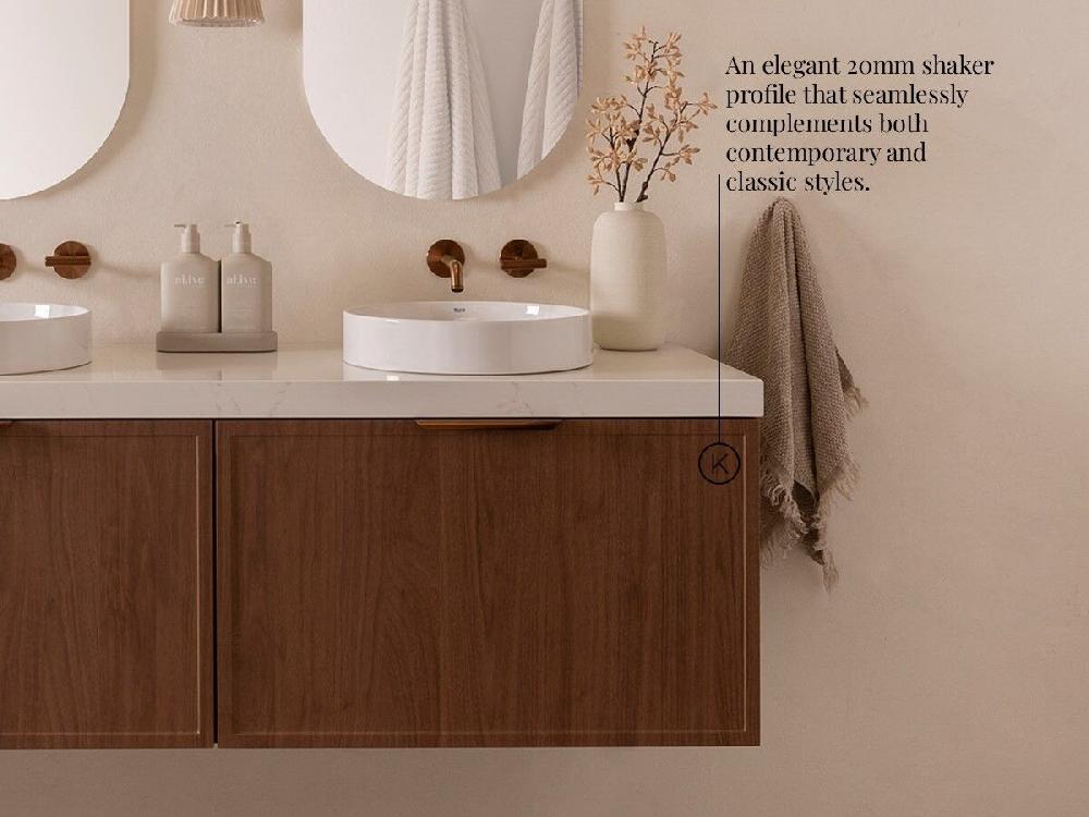 Reece Kado Lux Slim All Drawer 1500mm Wall Hung Vanity Double Basin 12mm Durasein Top