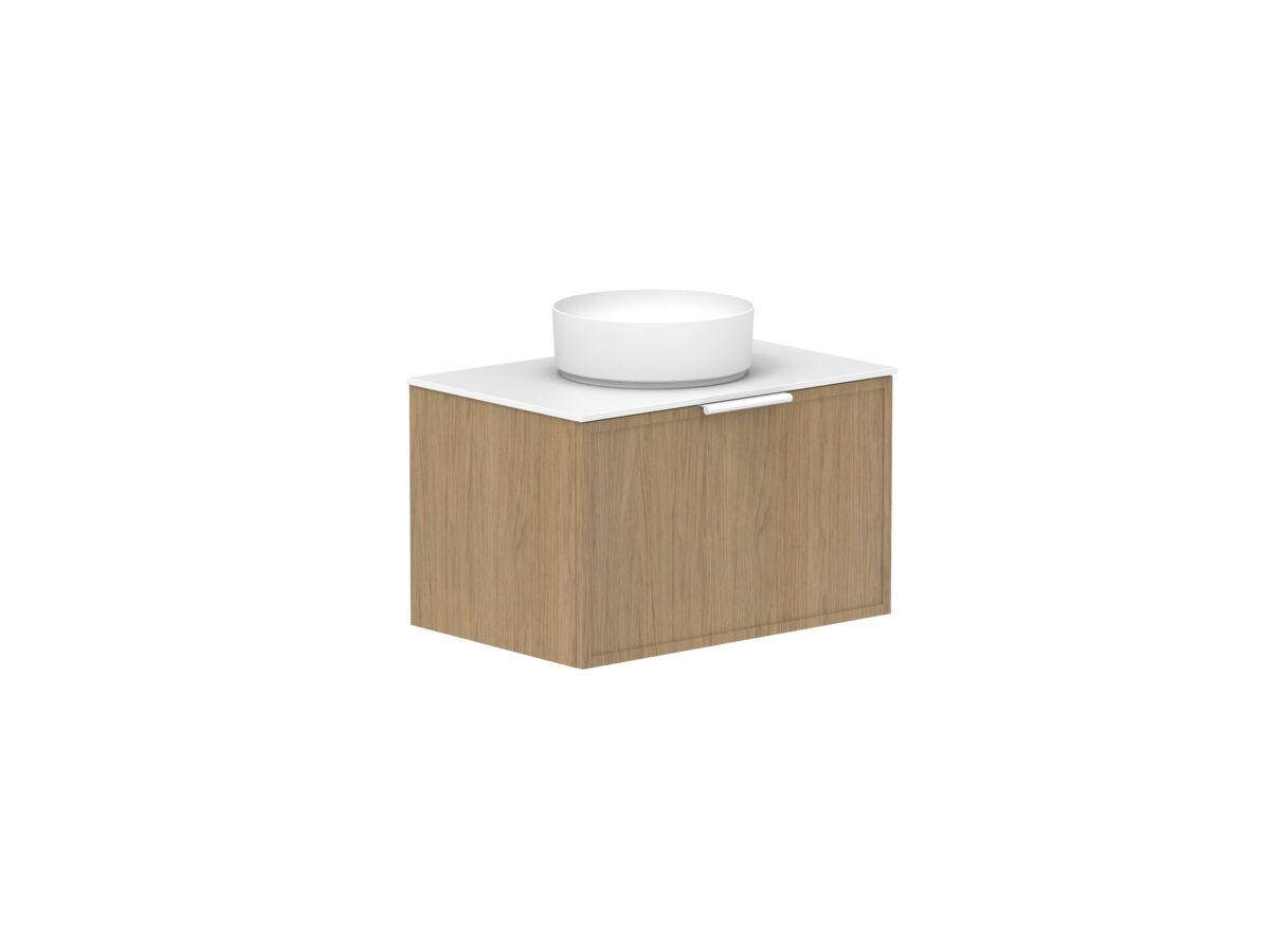 reece Kado Lux Slim All Drawer 750mm Wall Hung Vanity Centre Basin 12mm Durasein Top