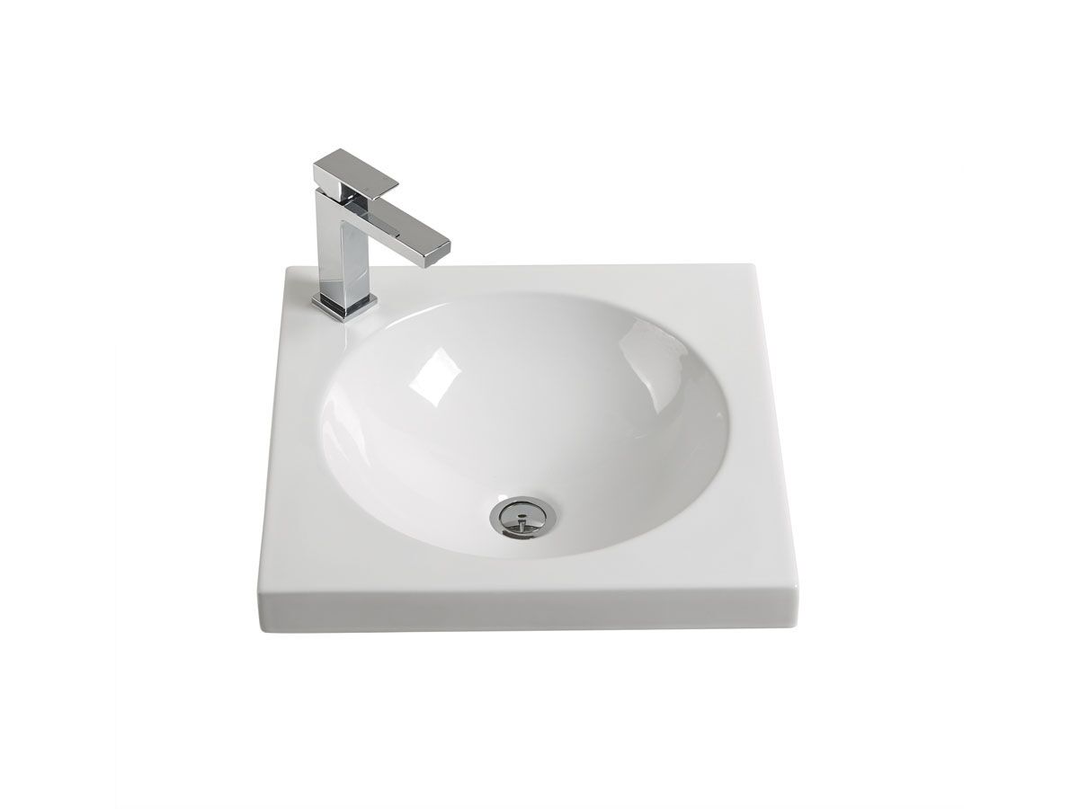 reece Kado Lux Square Semi inset Basin 1 Taphole White