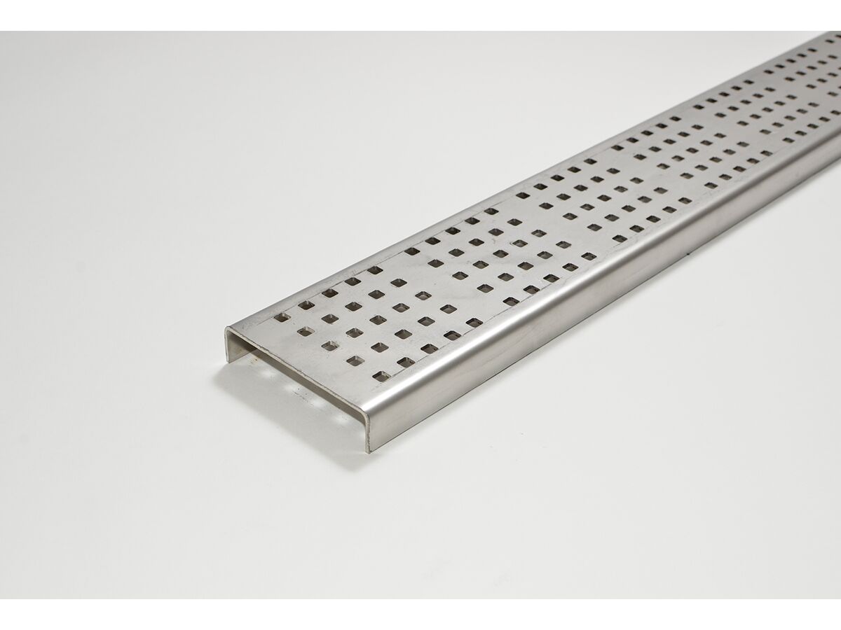 reece Kado Lux Square Shower Channel Welded Ends Centre Outlet Satin 1000mm