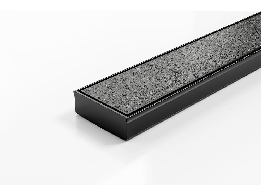 reece Kado Lux Tile Insert Channel Welded Ends Centre Outlet Matte Black 1200mm