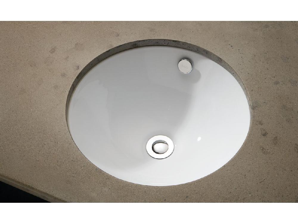 reece Kado Lux Under Counter Basin Round White with Overflow