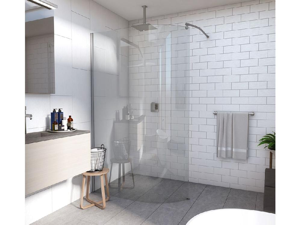 Reece Kado Lux Walk In Curved Shower Screen 1200 Chrome