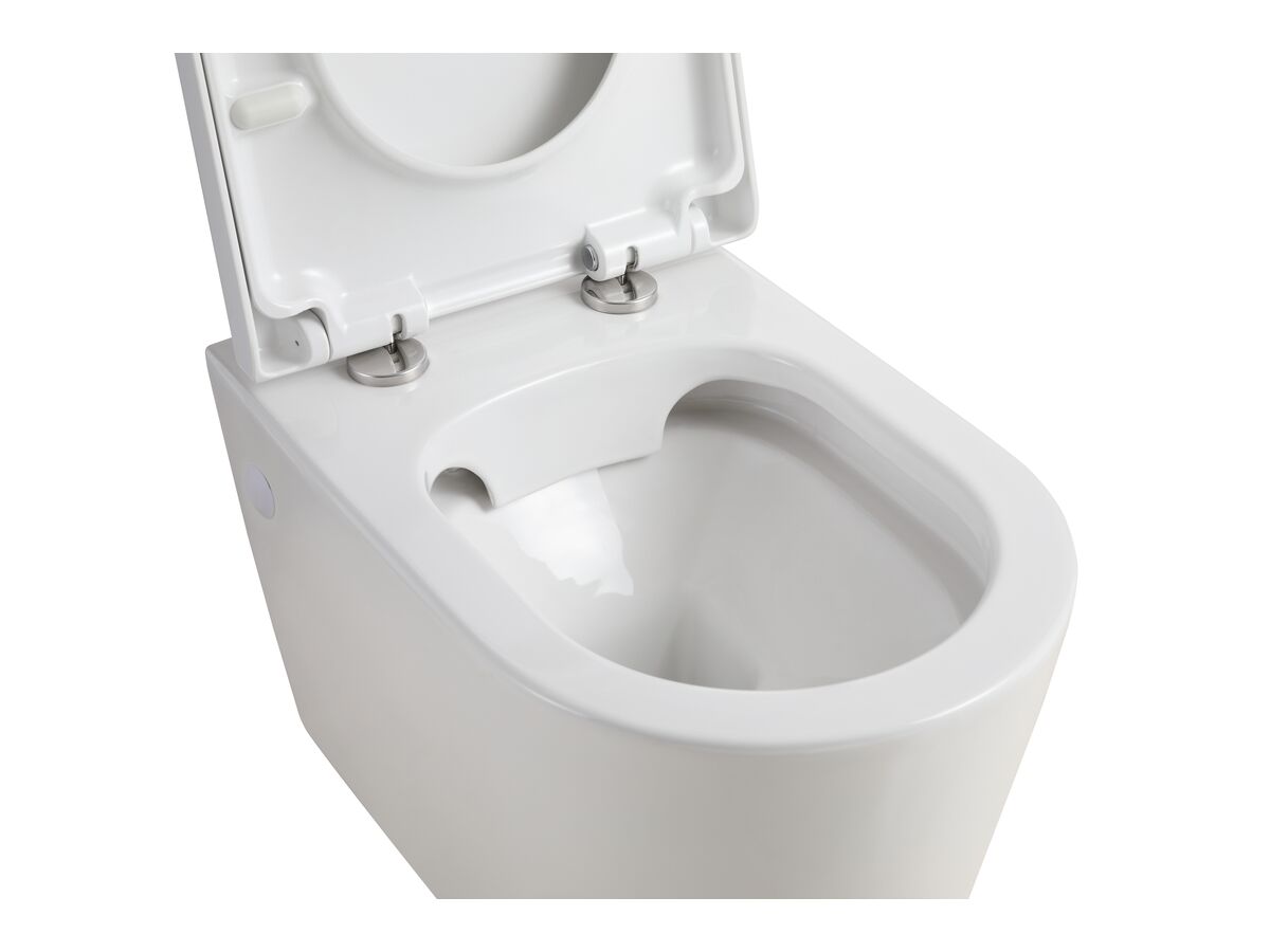 Reece Kado Lux Wall Hung Rimless Pan With Soft Close Quick Release Seat White (4 Star)