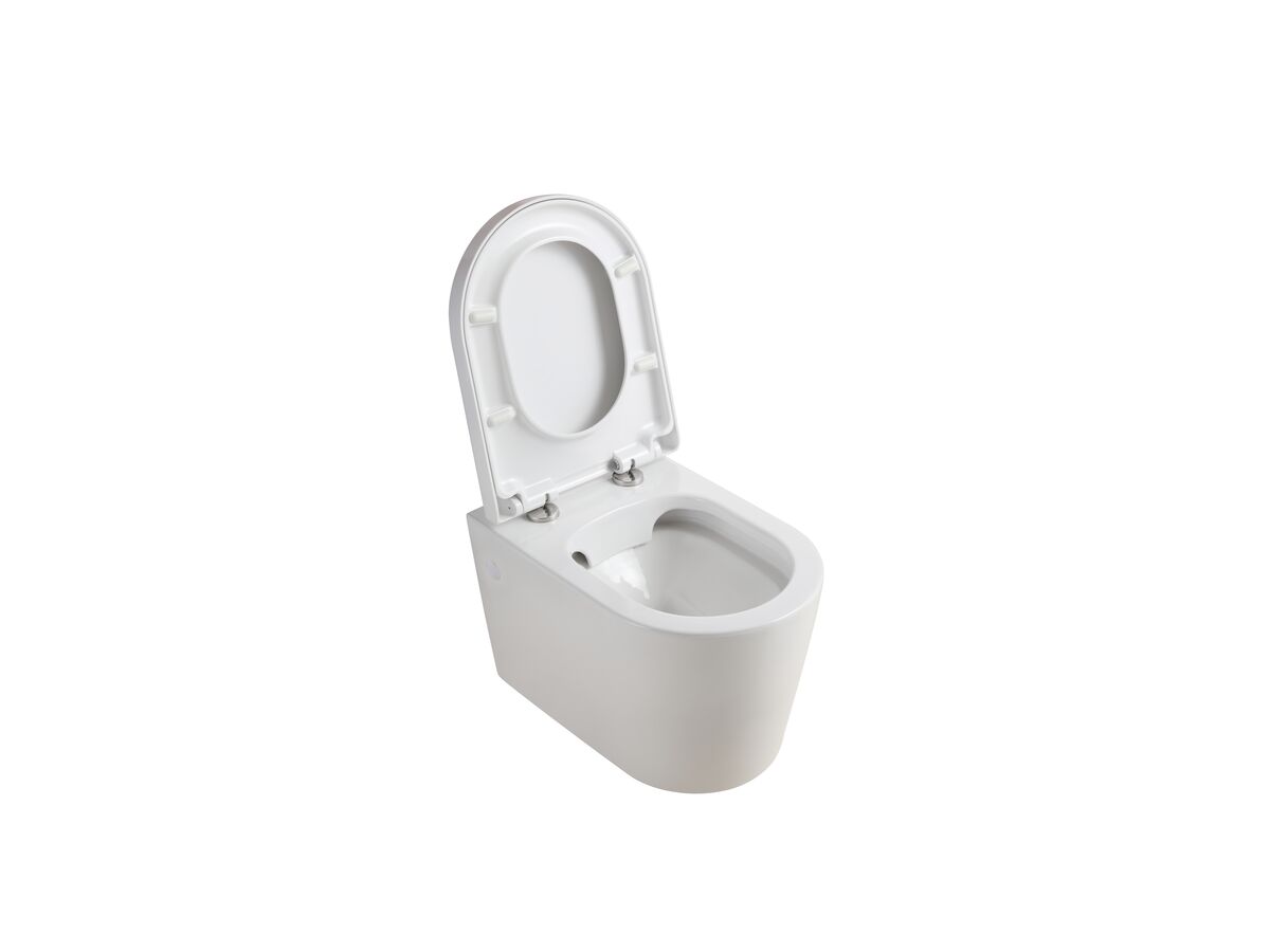 Reece Kado Lux Wall Hung Rimless Pan With Soft Close Quick Release Seat White (4 Star)