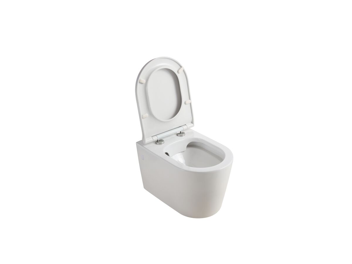 Reece Kado Lux Wall Hung Rimless Pan With Thin Soft Close Quick Release Seat White (4 Star)