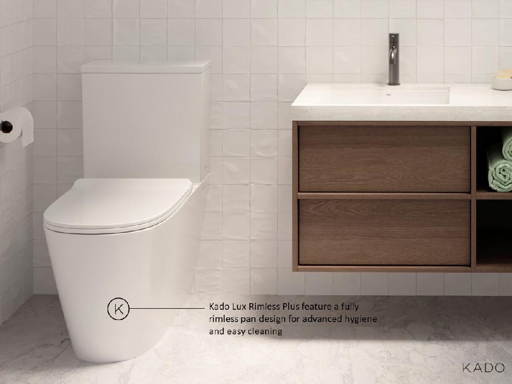 Reece Kado Lux Wall Hung Rimless Plus Pan With Soft Close Quick Release Seat White (4 Star)