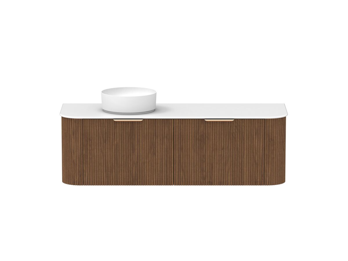 reece Kado Neue Fluted Double Curve All Door 1500mm Wall Hung Vanity Left Hand Basin 12mm Durasein Top