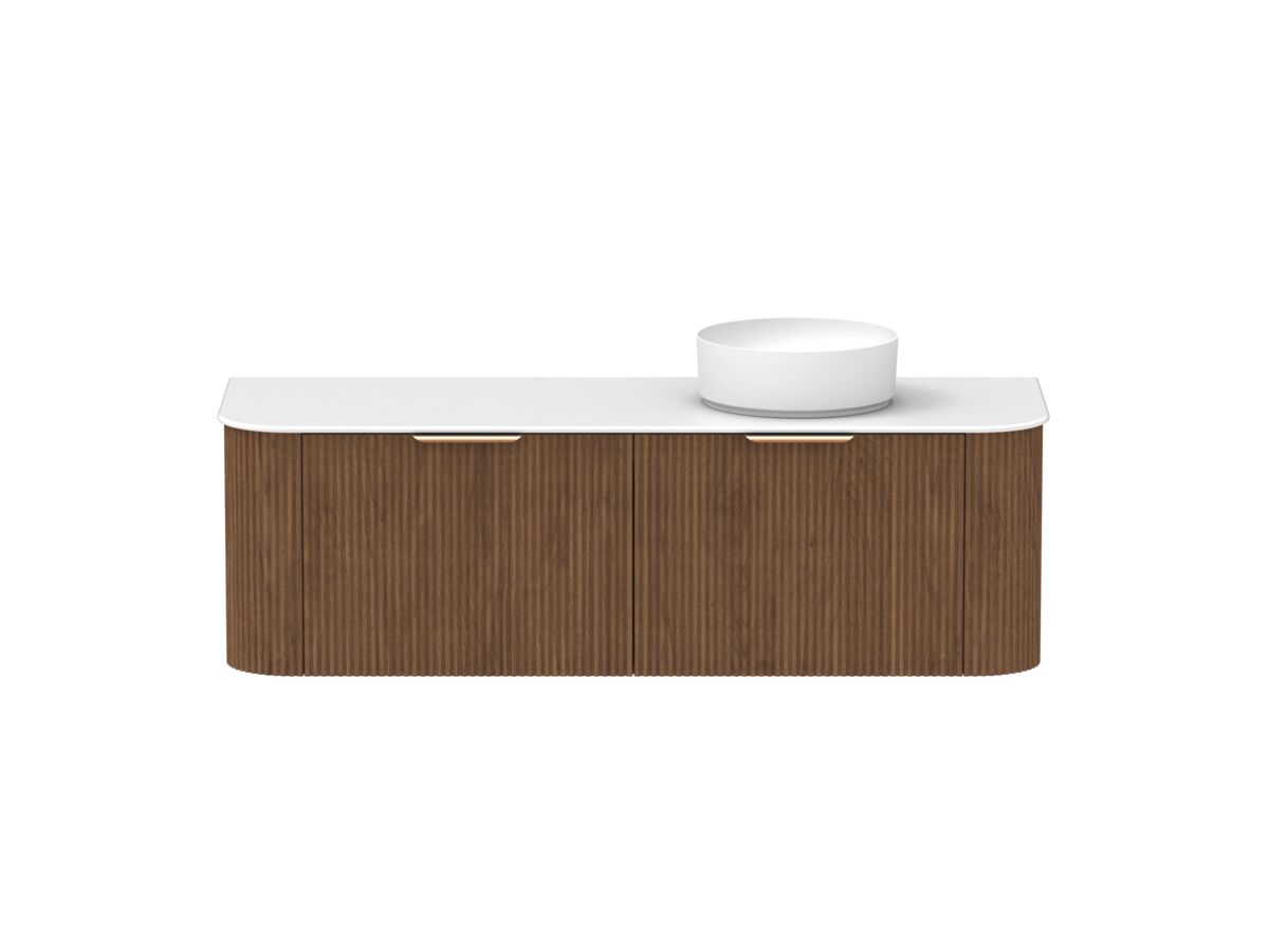 reece Kado Neue Fluted Double Curve All Door 1500mm Wall Hung Vanity Right Hand Basin 12mm Durasein Top
