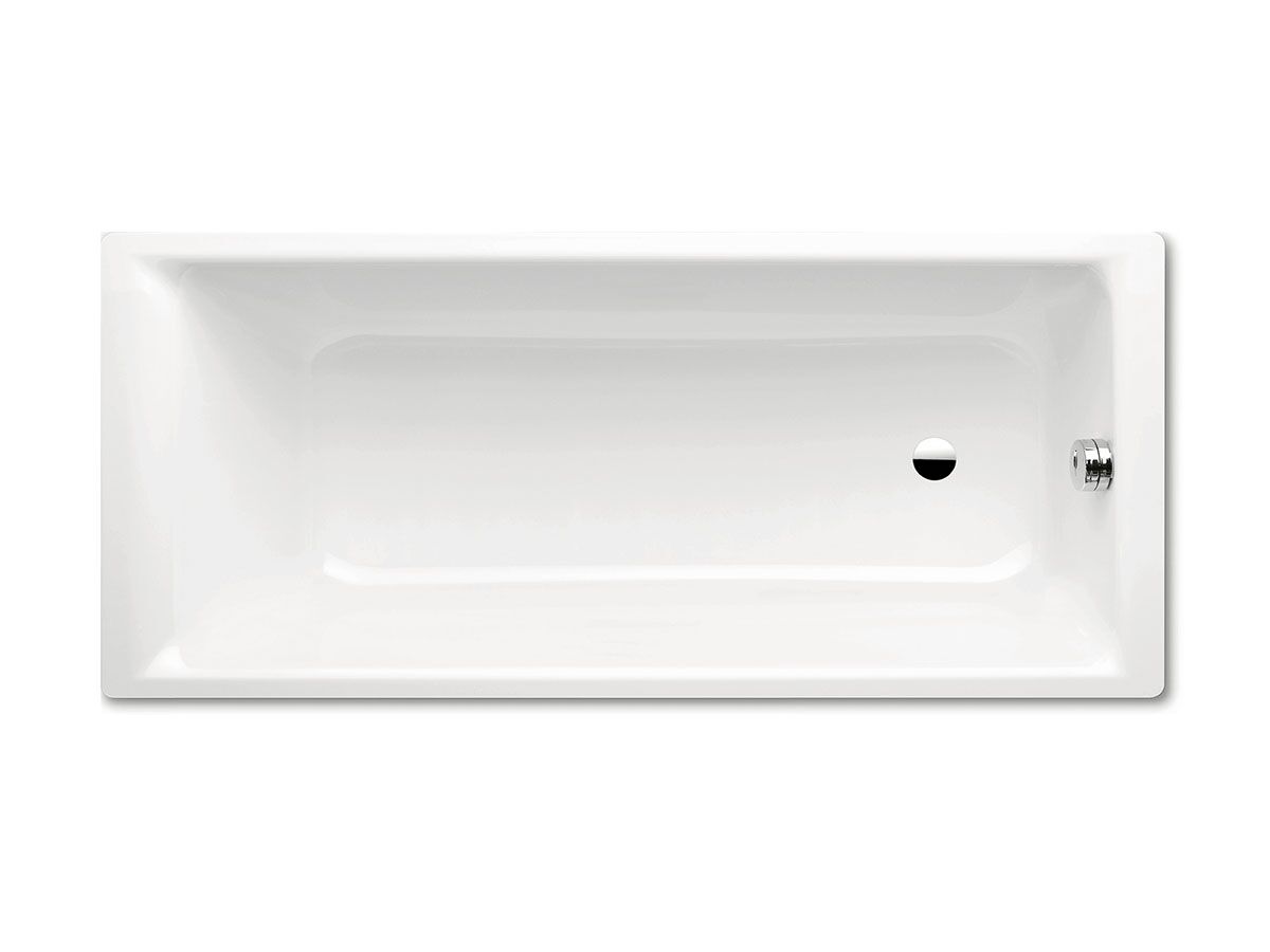 reece Kaldewei Puro Inset Bath with Overflow 1600mm x 700mm White and Chrome