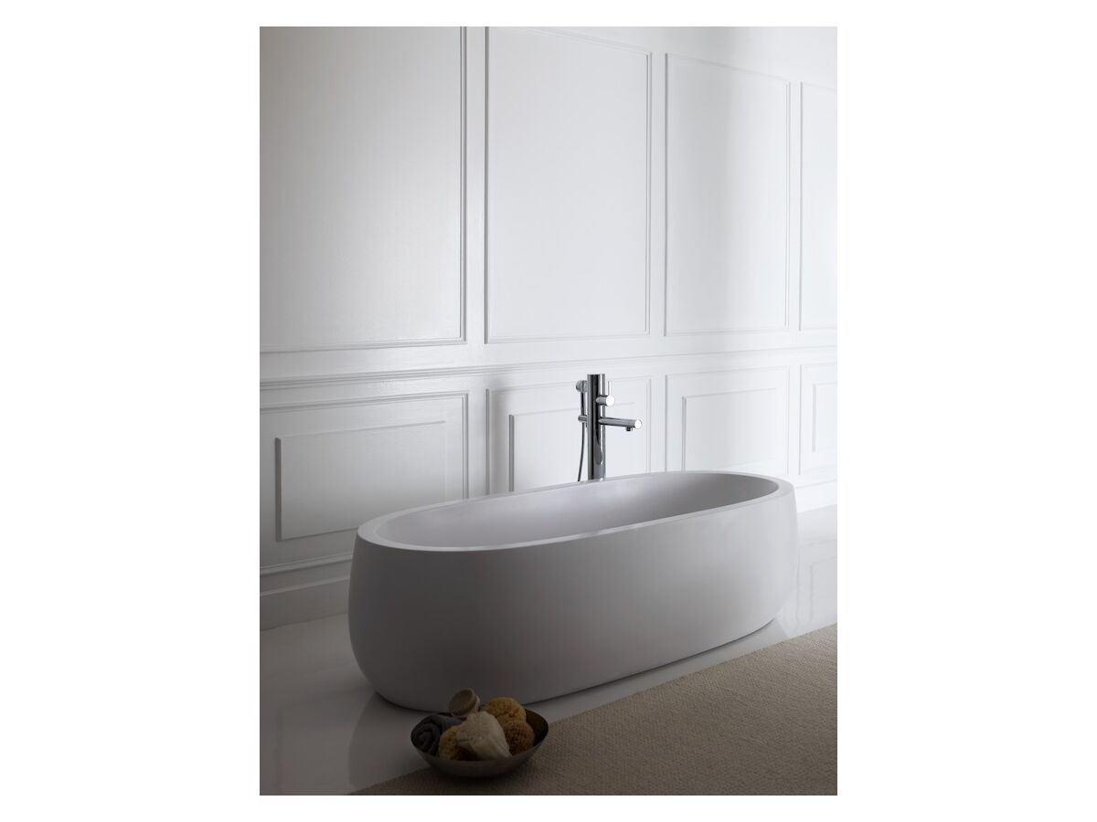 Reece LAUFEN Alessi Freestanding Bath With Overflow 1830 X 870 Sentec White