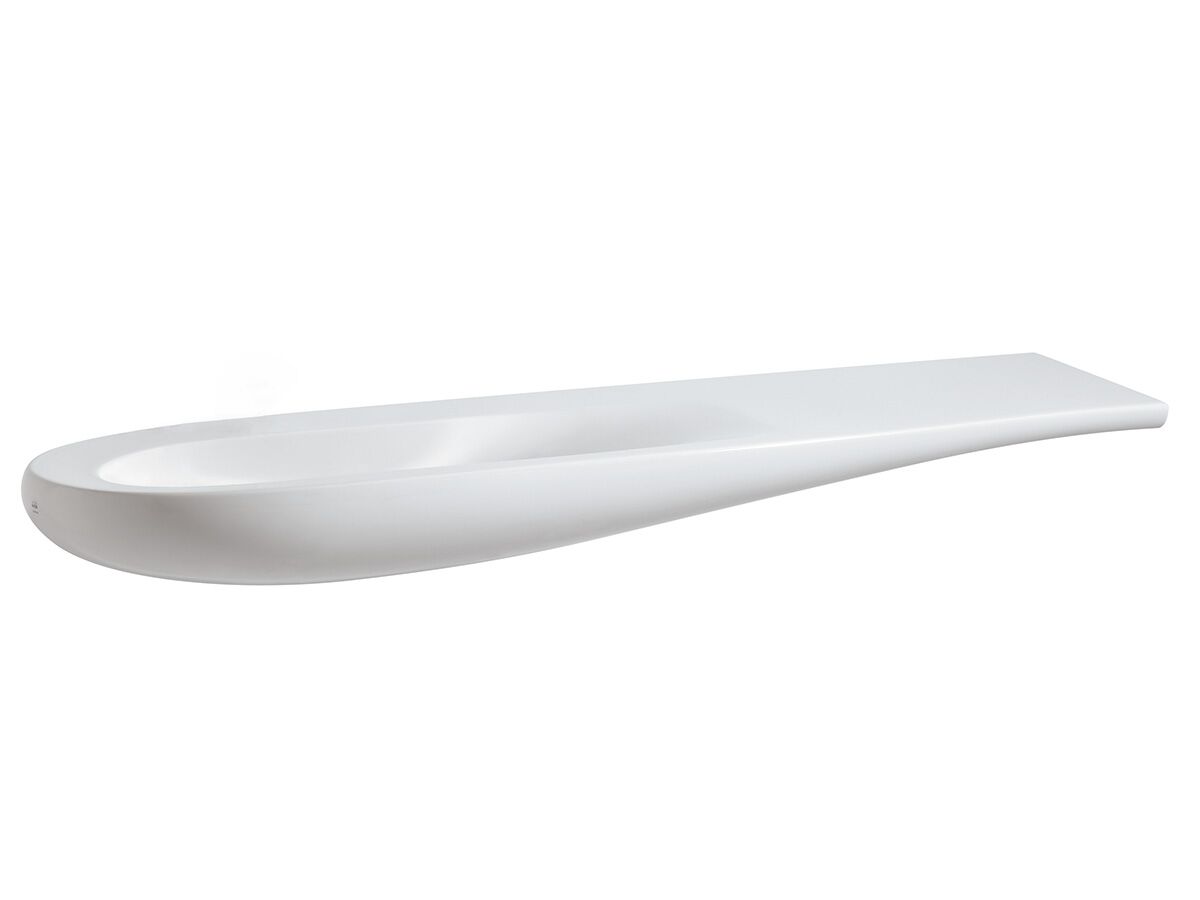 reece LAUFEN Alessi One Wall Basin Left Hand Basin with Fixing No Tap Hole 1600mm White
