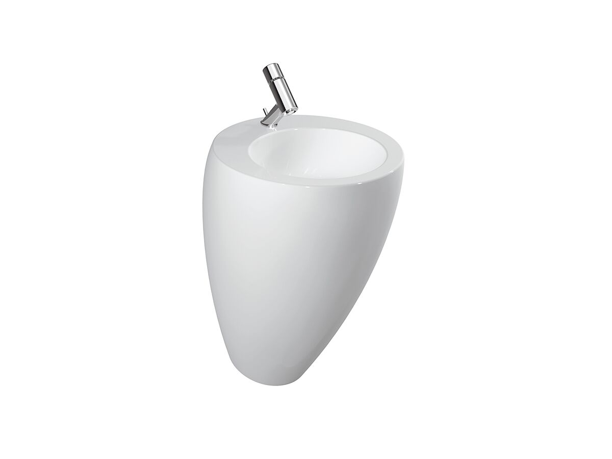 reece LAUFEN Alessi One Wall Basin/Pedestal 520 x 530mm No Taphole White with Fixing Bolts