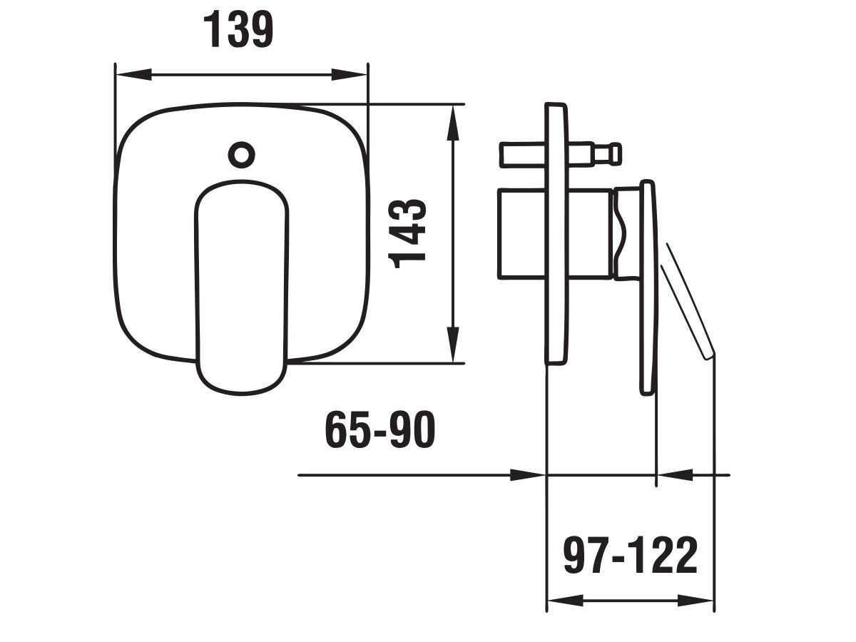 Reece LAUFEN CityPlus Shower / Bath Mixer Tap With Diverter Chrome