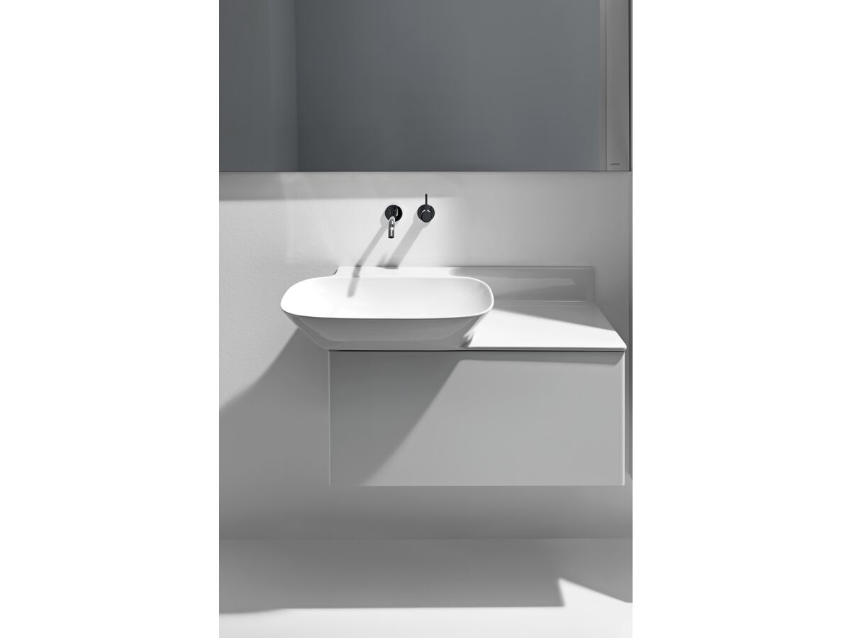 Reece LAUFEN Ino Wall Basin With Shelf Left Hand Bowl With Fixing Bolts & Overflow No Taphole 900mm White