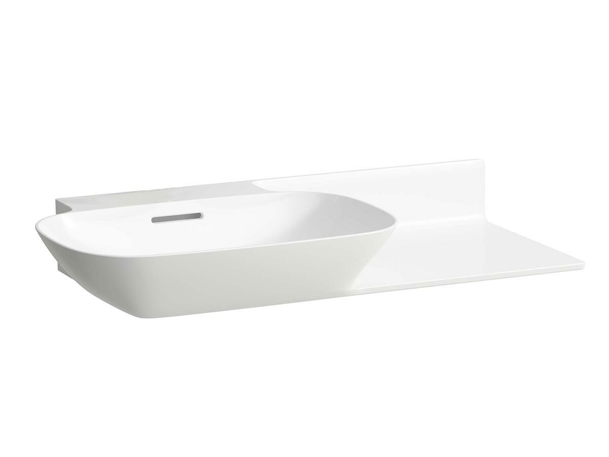 reece LAUFEN Ino Wall Basin with Shelf Left Hand Bowl with Fixing Bolts & Overflow No Taphole 900mm White