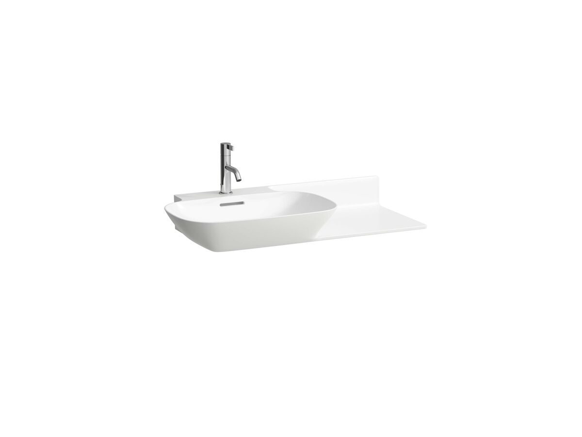 reece LAUFEN Ino Wall Basin with Shelf Left Hand Bowl with Fixing Bolts & Overflow 1 Taphole 900mm White