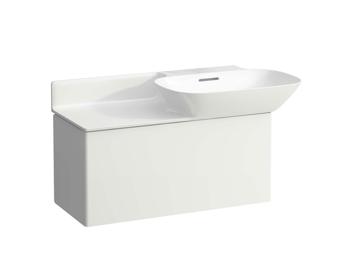 Reece LAUFEN Ino Wall Basin With Shelf Right Hand Bowl With Overflow No Taphole 900mm White