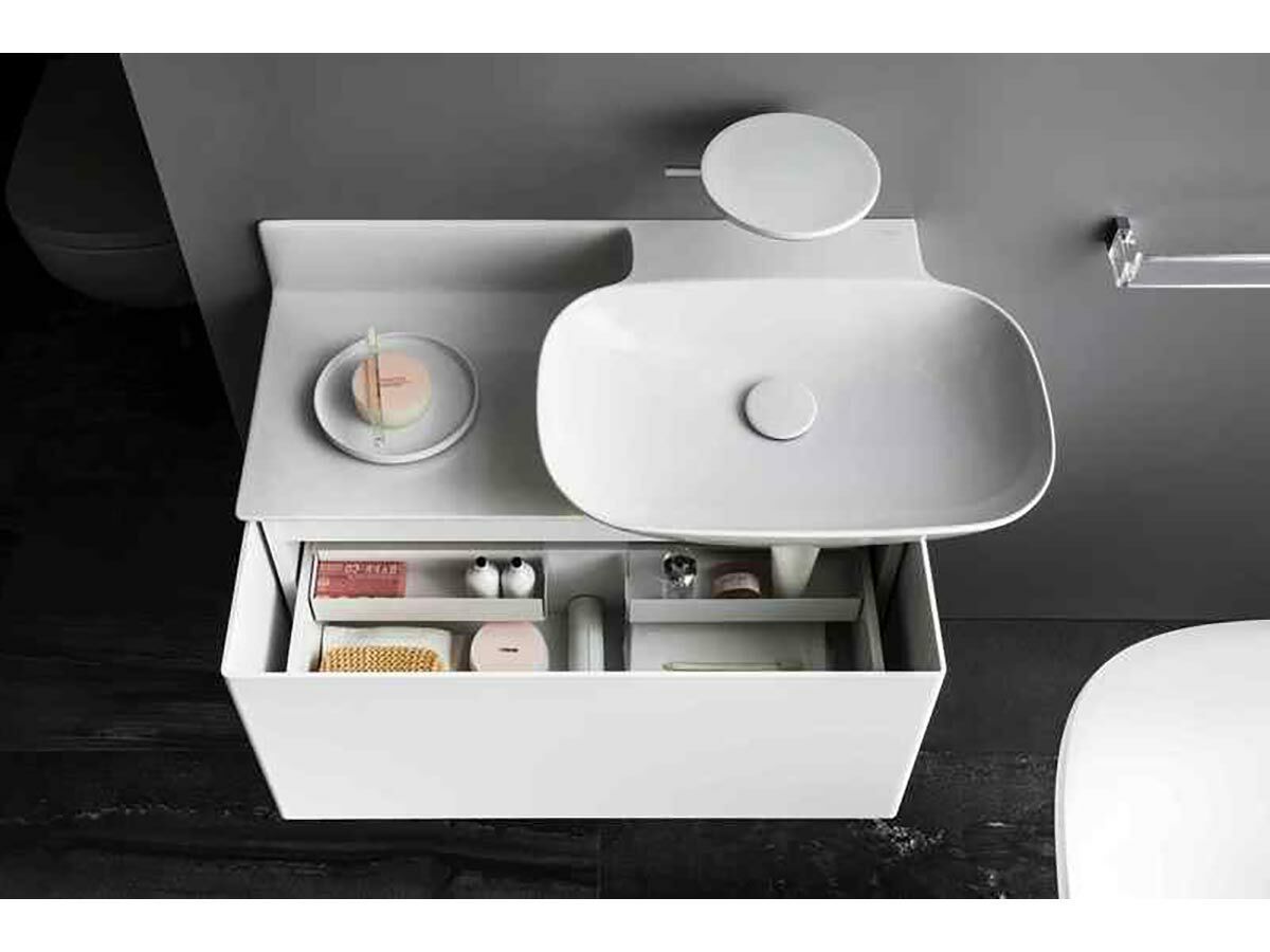 Reece LAUFEN Ino Wall Basin With Shelf Right Hand Bowl With Overflow No Taphole 900mm White