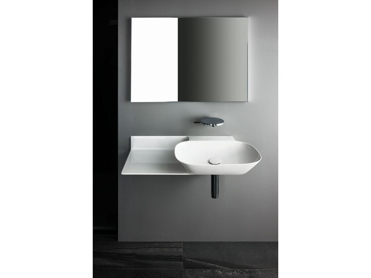 Reece LAUFEN Ino Wall Basin With Shelf Right Hand Bowl With Fixing Bolts & Overflow No Taphole 900mm White