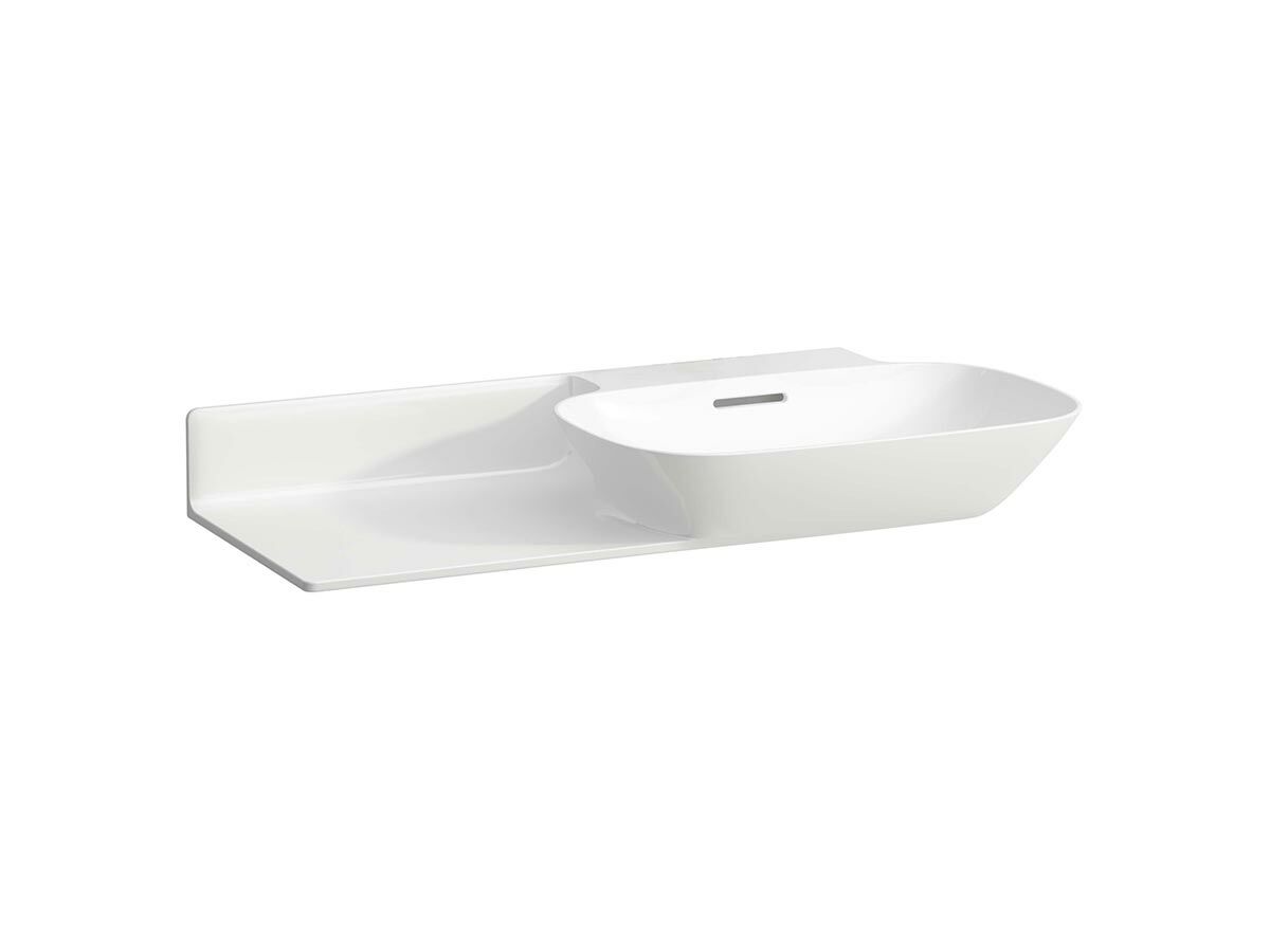 reece LAUFEN Ino Wall Basin with Shelf Right Hand Bowl with Fixing Bolts & Overflow No Taphole 900mm White