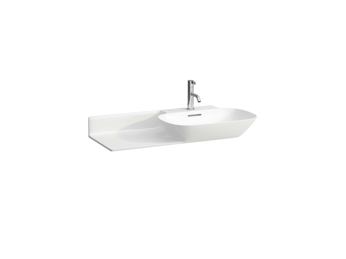reece LAUFEN Ino Wall Basin with Shelf Right Hand Bowl with Overflow 1 Taphole 900mm White