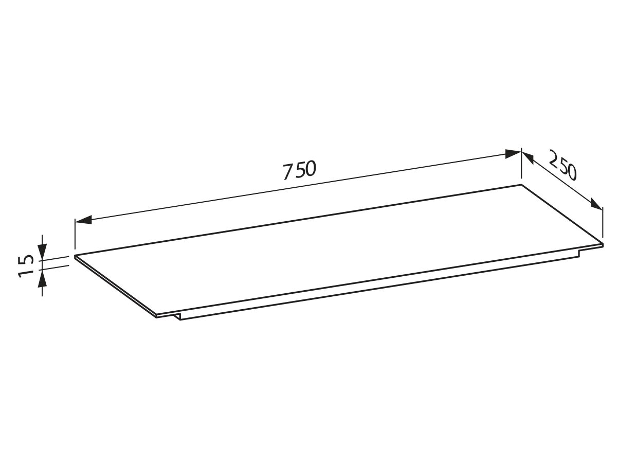 Reece LAUFEN Kartell Shelf For Bath 750mm X 250mm X 15mm Transparent Crystal