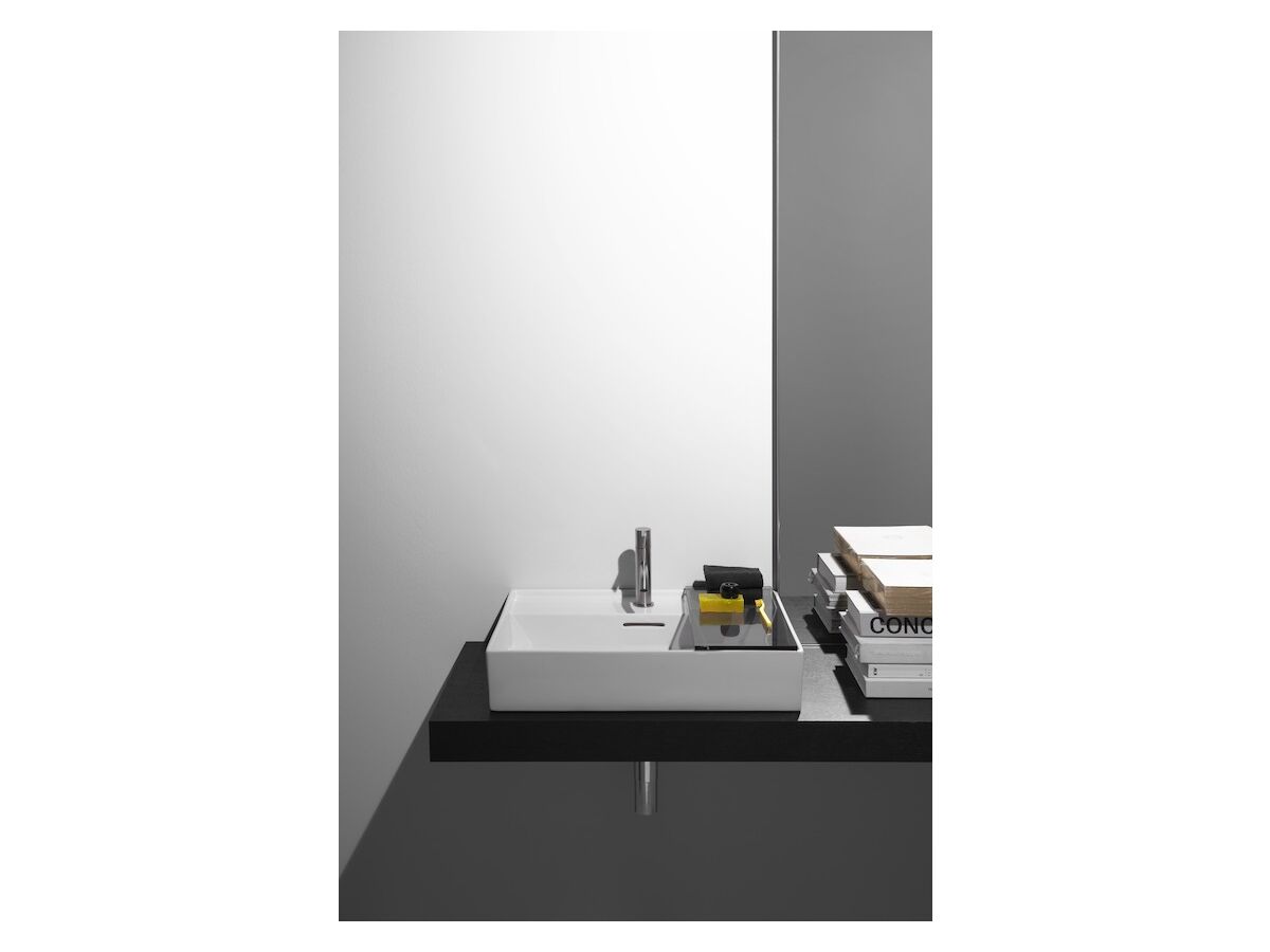 Reece LAUFEN Kartell Wall/Counter Basin 1 Tap Hole With Overflow 600x460 With Fixing Bolts White