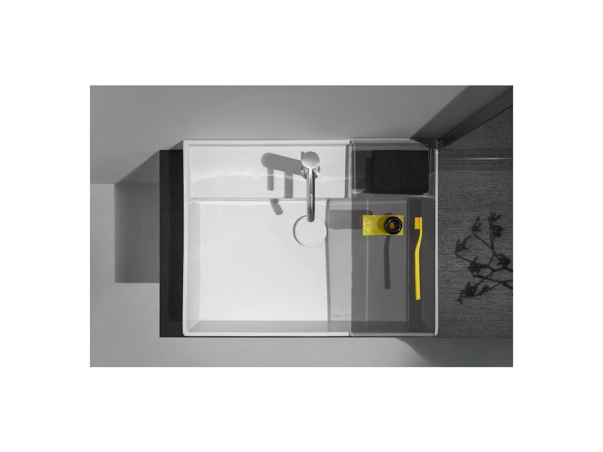 Reece LAUFEN Kartell Wall/Counter Basin 1 Tap Hole With Overflow 600x460 With Fixing Bolts White