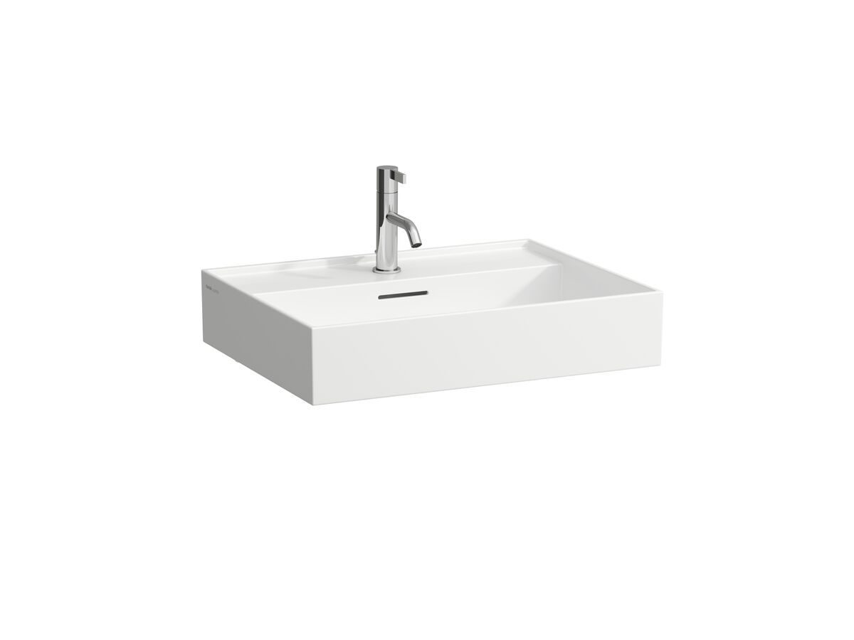 reece LAUFEN Kartell Wall/Counter Basin 1 Tap Hole with Overflow 600x460 with Fixing Bolts White