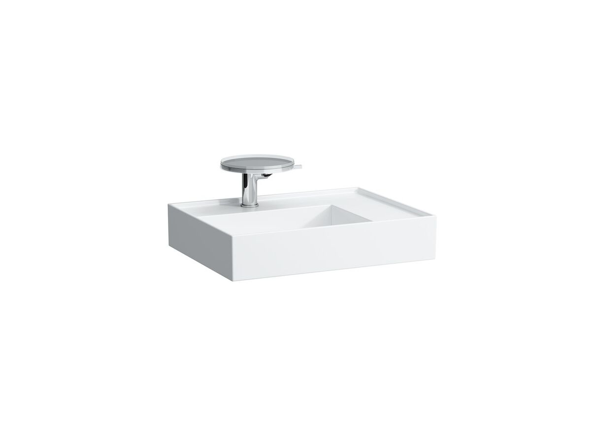 Reece LAUFEN Kartell Wall/Counter Basin Left Hand Basin 1 Taphole 600x460 With Fixing Bolts White